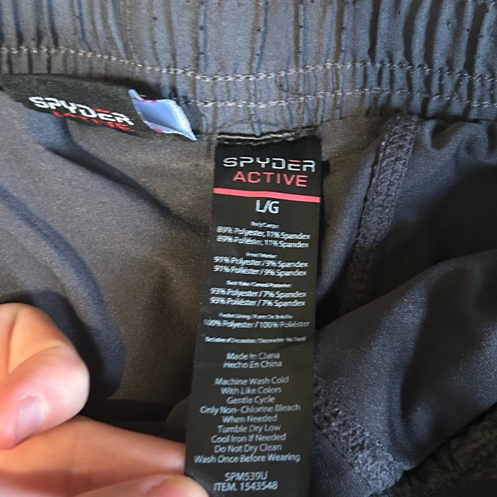 Spyder Active Gray Athletic Shorts Men’s Large Stretch Gym Running - Picture 12 of 14